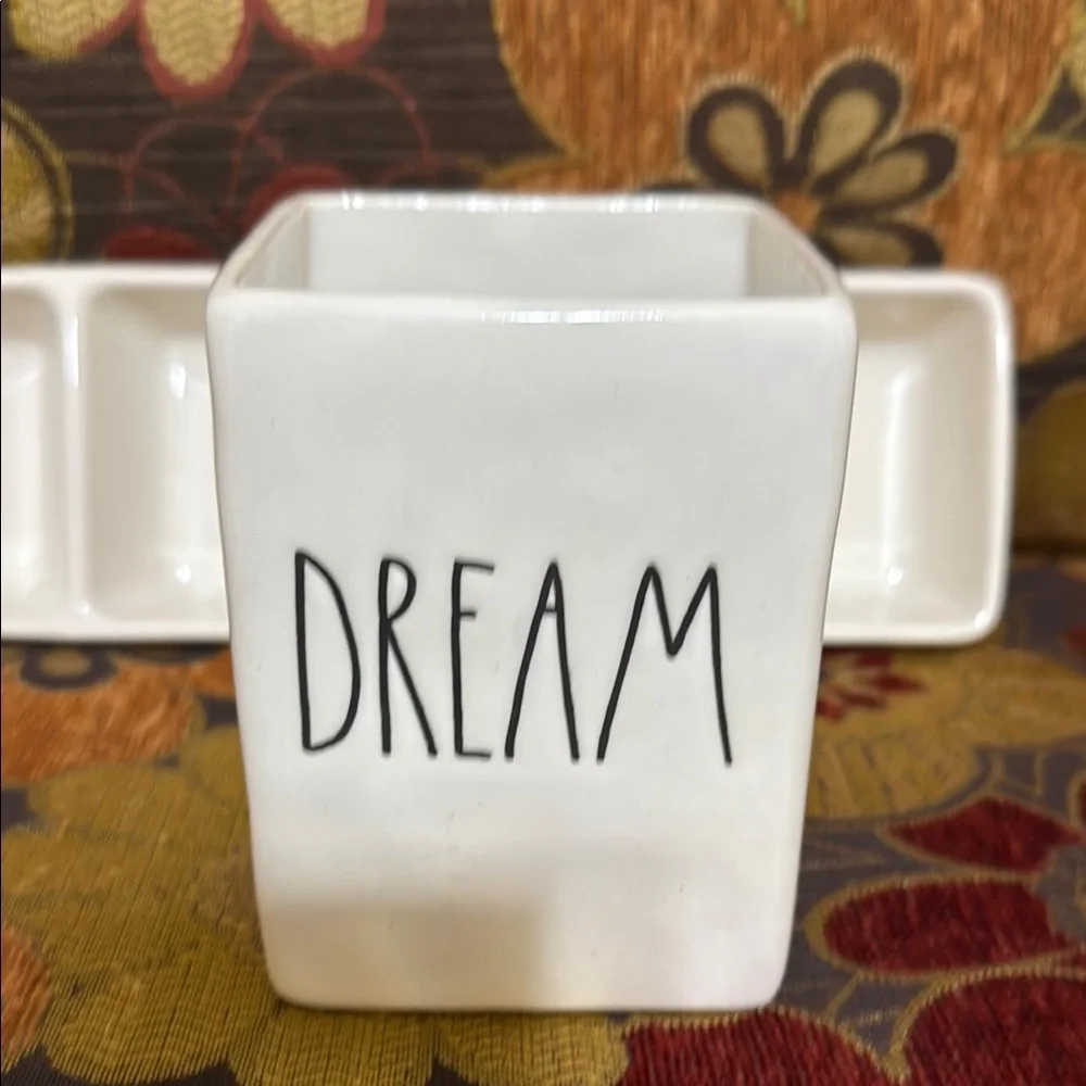 Rae Dunn White Ceramic Tray Set with Inspirational Text